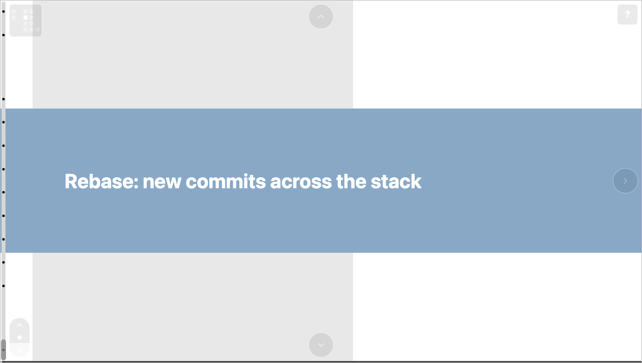 Debug mode showing the layout grid, snap positions, and grid coordinates across slide and deck view